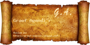 Graef Agenór névjegykártya
